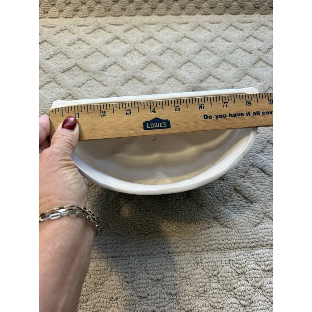 Vintage Off White Wall Pocket Planter With Embossed Grape Pattern